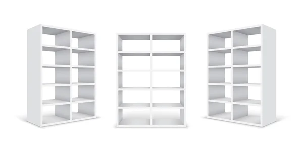 Gabinete blanco vacío aislado sobre fondo blanco — Vector de stock