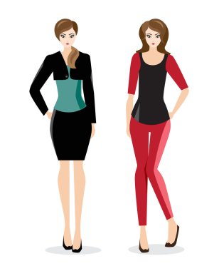 Güzel kızlar, vektör çizim