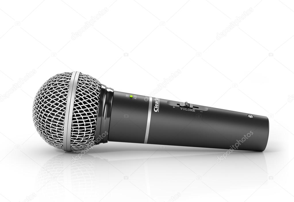 Microphone on a white background. 3d illustration