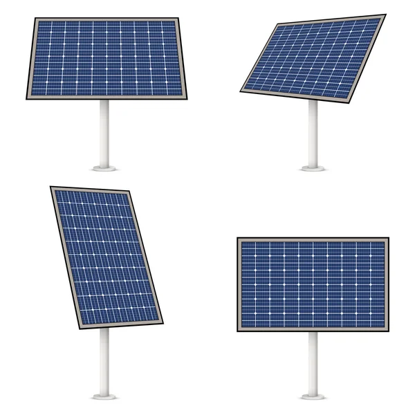 太阳能电池板，在白色背景上孤立 — 图库矢量图片