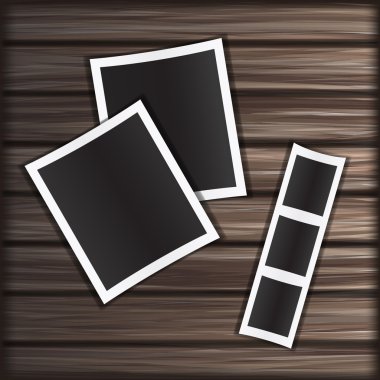 ahşap doku arka plan boş fotoğraf çerçevesi.