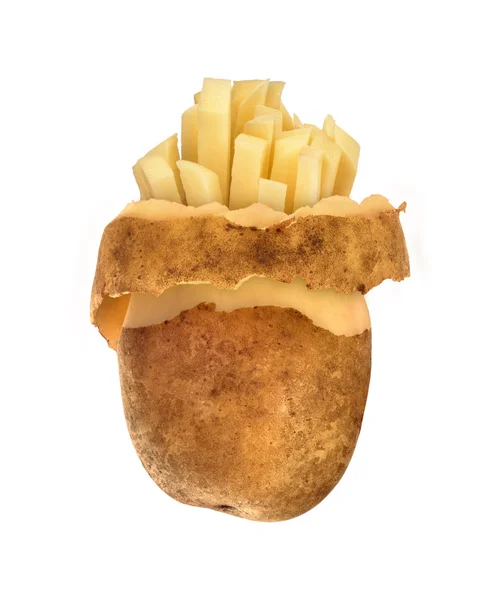 Råa skinn av potatis, bitar av potatis — Stockfoto