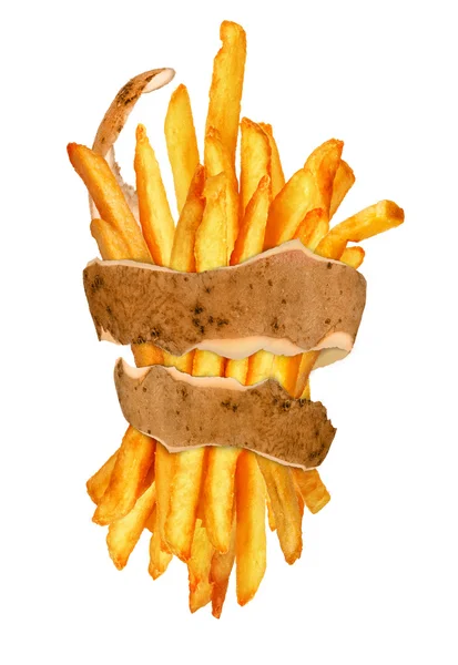 Pommes frites i skal — Stockfoto