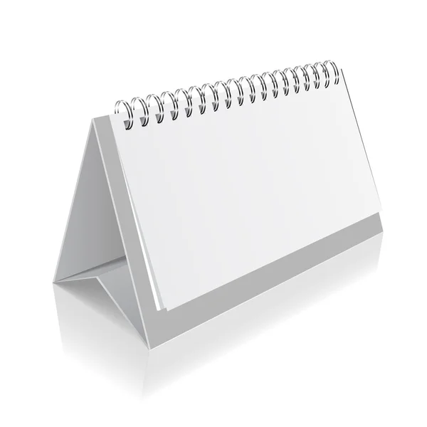 Stehender leerer Kalender isoliert auf weißem Hintergrund — Stockvektor