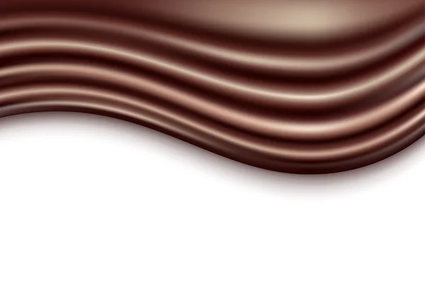 Onda de chocolate líquido no fundo branco — Vetor de Stock