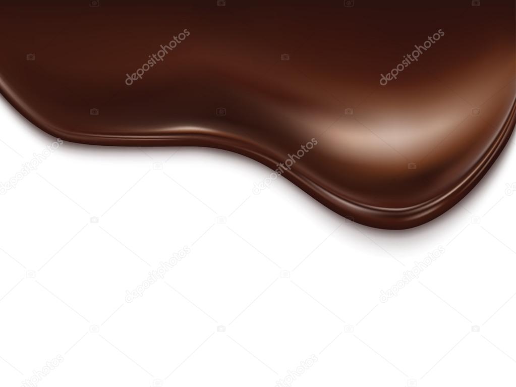 Chocolate wave on white background