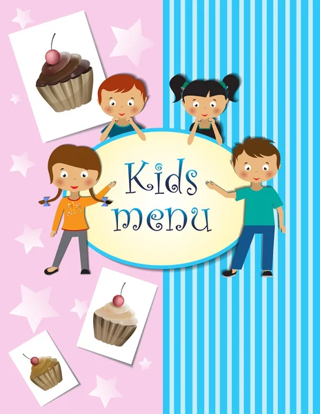 Diseño de menú para niños. ilustración vectorial  . — Vector de stock