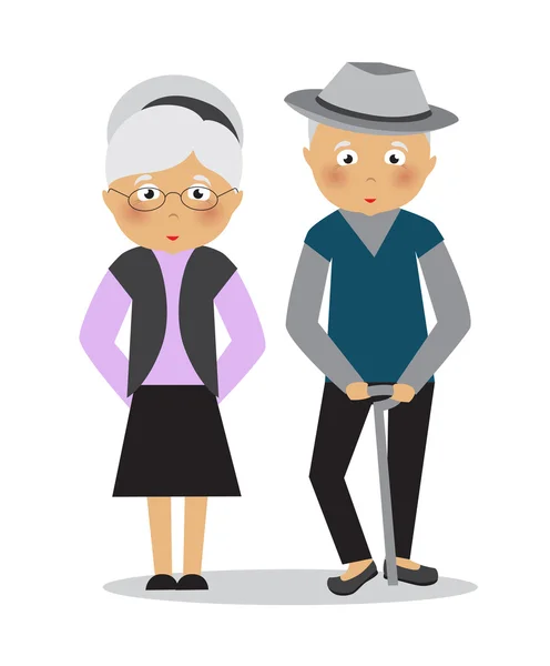 Yaşlı evli çift — Stok Vektör