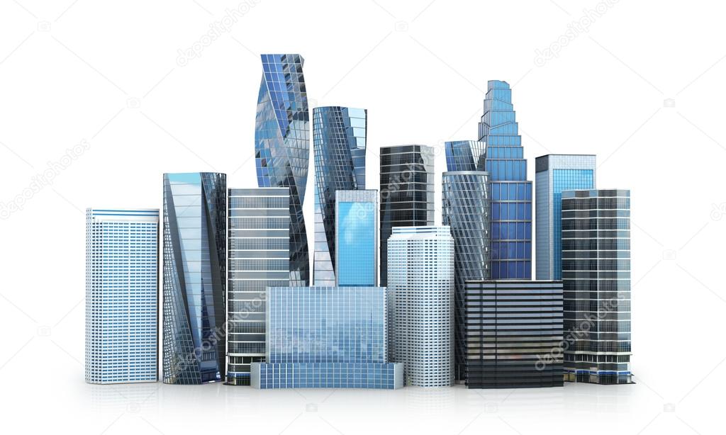 City scape, skyscrapers .The city is isolated on a white backgro