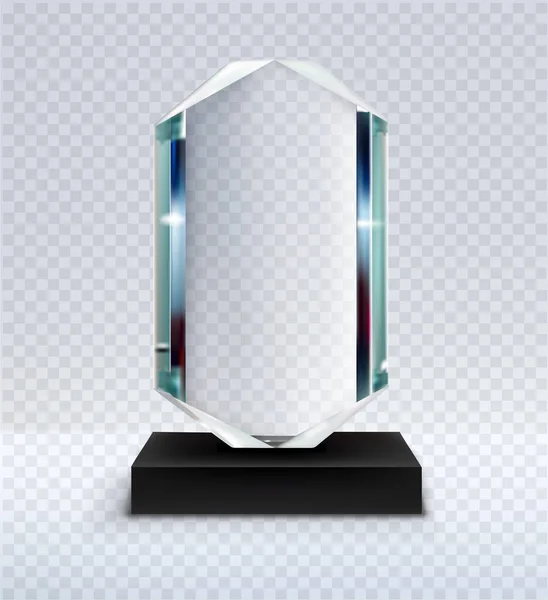 Kristallglaspreis Auf Transparentem Hintergrundvektor — Stockvektor