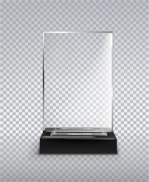 Glass Award Form Rectangle Transparent Background Vector Illustration — Stock Vector