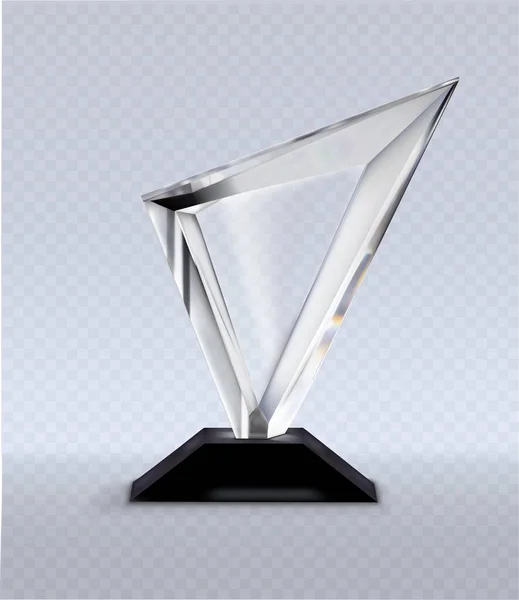 Prix Verre Triangulaire Sur Fond Transparent Illustration Vectorielle — Image vectorielle