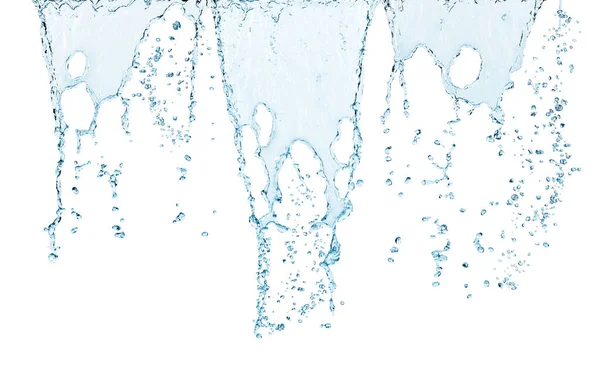 Satz Von Wasserfluss Auf Weißem Hintergrund — Stockfoto