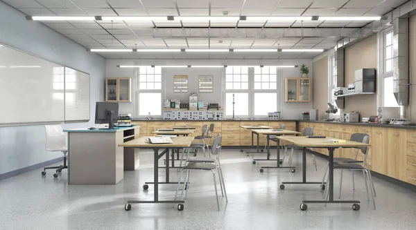 Modern Laboratuvar Sınıfı Lisede Illüstrasyon — Stok fotoğraf