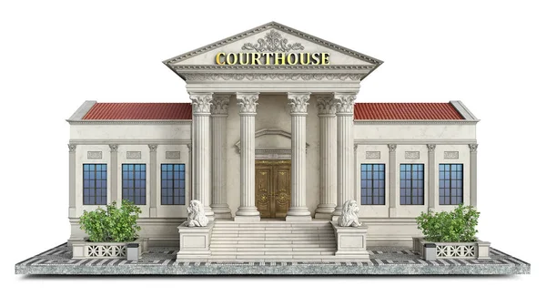 Προβολή Μπροστά Ένα Δικαστήριο Κλασικό Κτίριο Ένα Κομμάτι Του Εδάφους — Φωτογραφία Αρχείου