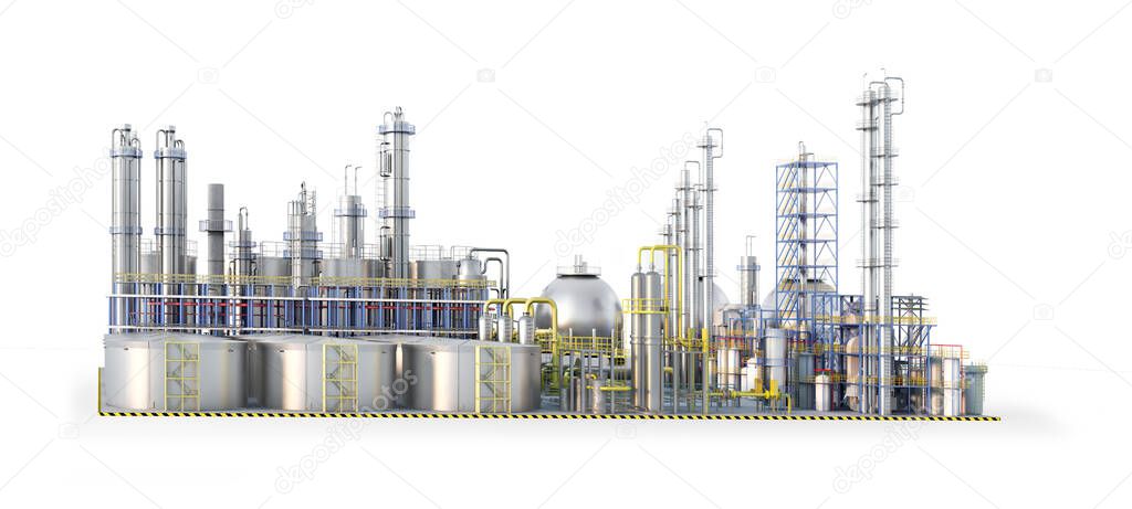 Factory. Isolated on white background. 3d illustratio