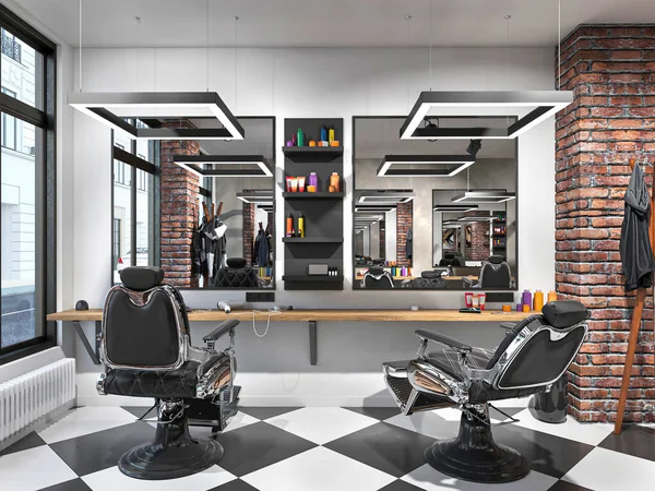 Ilustrasi Interior Salon Rambut — Stok Foto