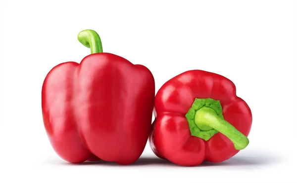 Pimientos Rojos Dulces Aislados Sobre Fondo Blanco — Foto de Stock