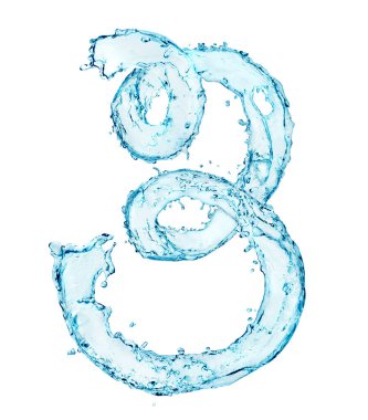 Beyaz zemin üzerinde sudan yapılmış iki numara