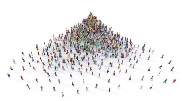 Crowd People Empty Circle White Background Illustration — 图库照片