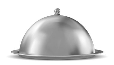Empty restaurant cloche. Vector illustration over white background.