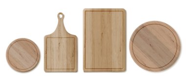 wooden cutting board on a white background. vector illustration