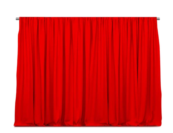 Realistic Vector Red Curtains Drapes Isolated White Background — 스톡 벡터