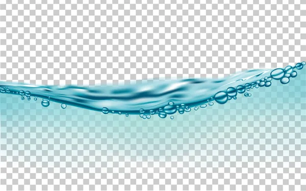 Eine Scheibe Wasserwelle Mit Blasen Auf Transparentem Hintergrund Vektorillustration — Stockvektor