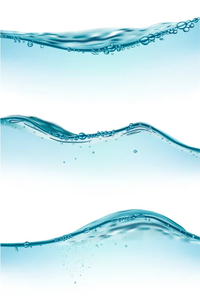 Маленькие Волны Воды Белом Фоне Векторные Иллюстрации — стоковый вектор