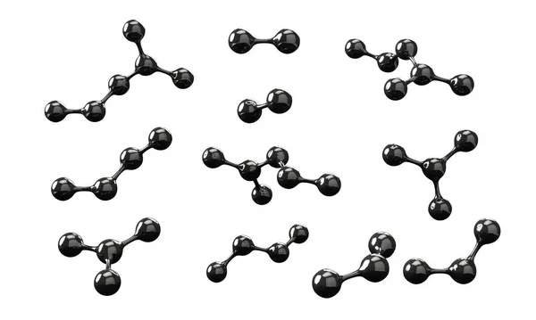 モーターオイル 白い背景に油分子 3Dイラスト — ストック写真