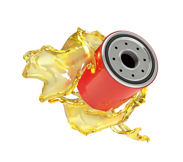 Motor Oil Splash Oil Filter Illustration — 스톡 사진