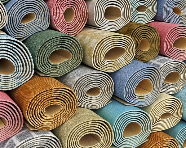 Various Carpet Rolls Stacked One Another Illustration — Stock Photo, Image
