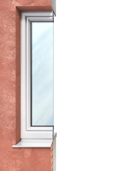 Slice Window Wall See Structure Layers Illustration — 스톡 사진