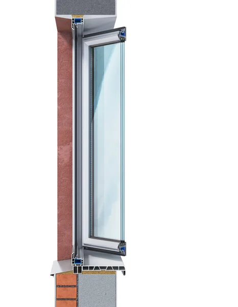 Slice Window Wall See Structure Layers Illustration — Stock Photo, Image