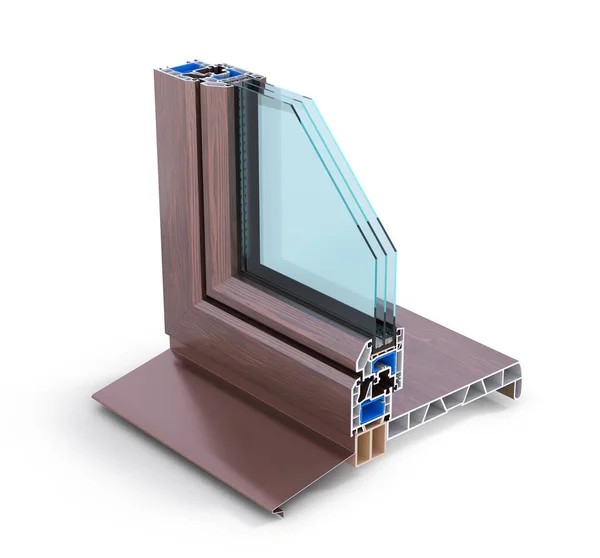 Slice Energy Efficient Window See Structure Cutaway Illustration — Stock Photo, Image