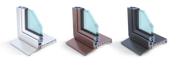 Slice Energy Efficient Window See Structure Cutaway Illustration — Stock Photo, Image