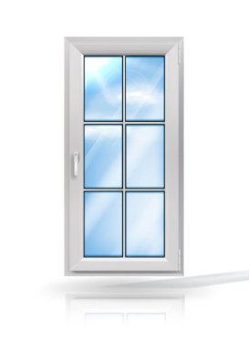 Plastic white window. Vector illustration isolated on white background.