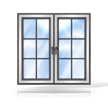 Plastic window. Vector illustration isolated on white background.