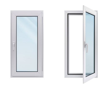 White narrow windows on a white background. vector illustration.