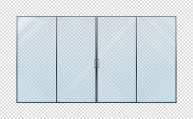 Glass door on a transparent background. vector illustration