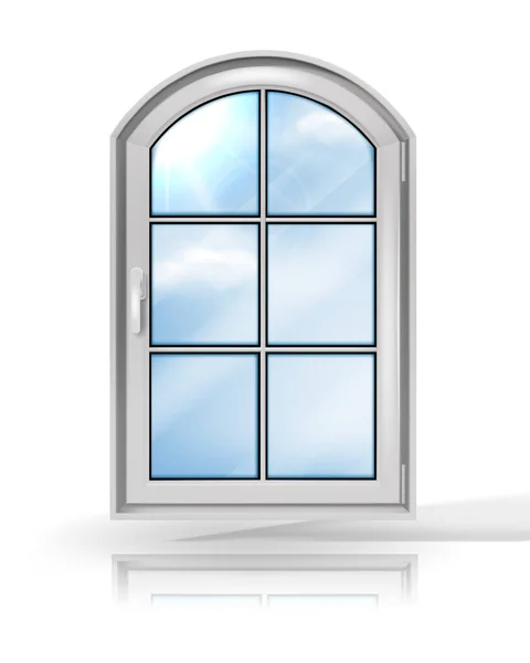 Fenêtre Blanche Plastique Illustration Vectorielle Isolée Sur Fond Blanc — Image vectorielle