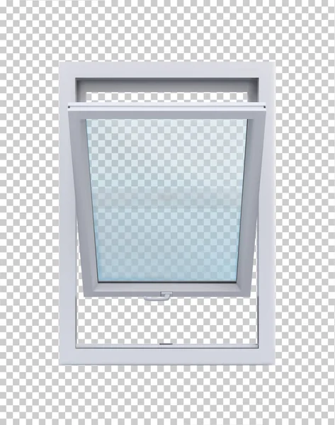 Open White Window Transparent Background Vector Illustration — Stok Vektör