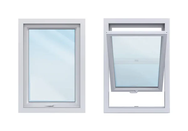 Fenêtres Blanches Sur Fond Blanc Illustration Vectorielle — Image vectorielle