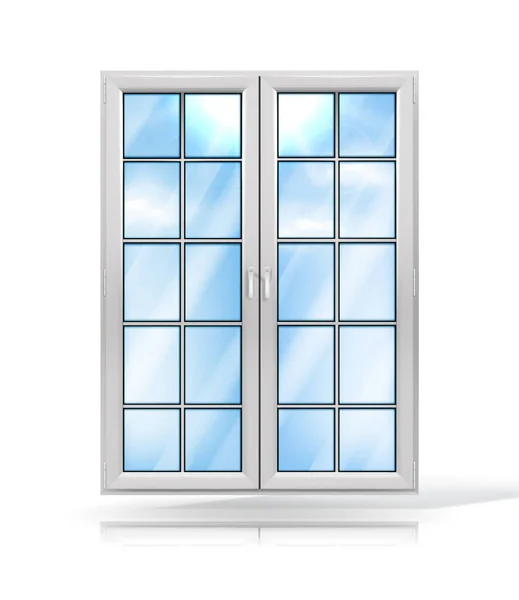 Fenêtre Blanche Plastique Illustration Vectorielle Isolée Sur Fond Blanc — Image vectorielle