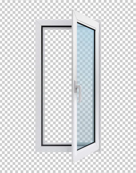 Ventana Blanca Abierta Sobre Fondo Transparente Ilustración Vectorial — Vector de stock