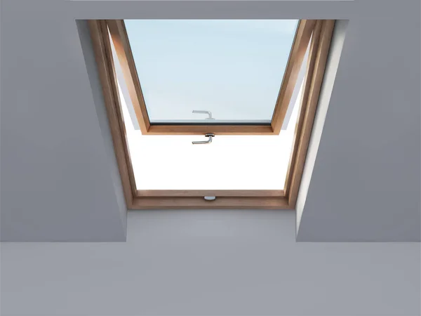 Wooden Roof Window Vector Illustration — Stock Vector