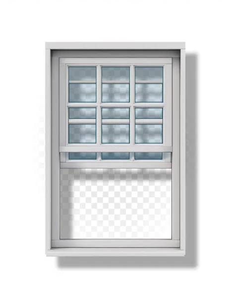 Öffnen Sie Ein Englisches Fenster Auf Einem Transparenten Hintergrund Vektorillustration — Stockvektor