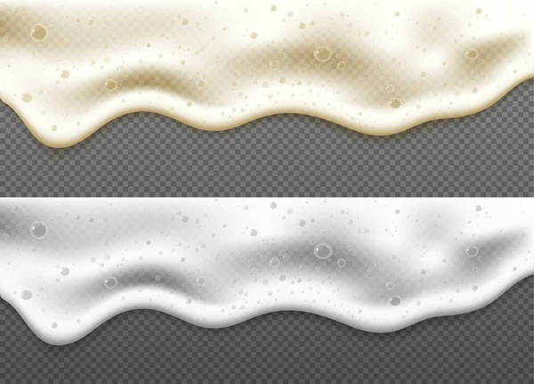 Beer Foam Bubbles Soap Froth Texture Bubbles Transparent Background — 스톡 벡터