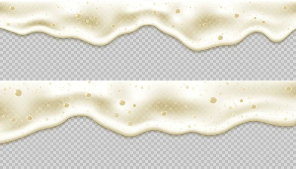 Beer Foam Bubbles Soap Froth Texture Bubbles Transparent Background — 스톡 벡터