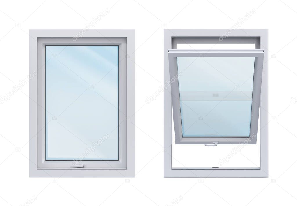 White windows on white background vector illustration